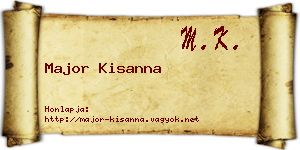 Major Kisanna névjegykártya